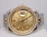  Clone Swiss 3255 Replica Rolex Datejust II Watch 2-Tone Jubilee Band Gold Dial 41mm